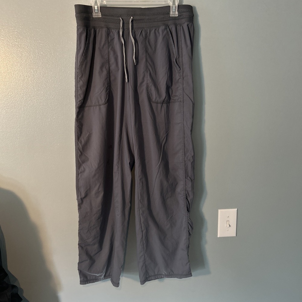Champion Womens L Elastic Waist Drawstring Outdoor Pants Gray